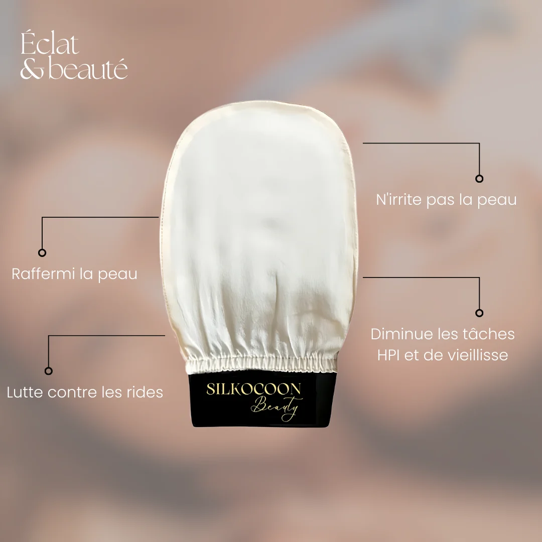 Gant exfoliant en soie pour le visage